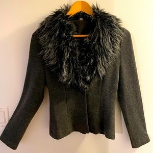 Women’s Jacket Blazer Blouse Top - Faux Fur - Size Small